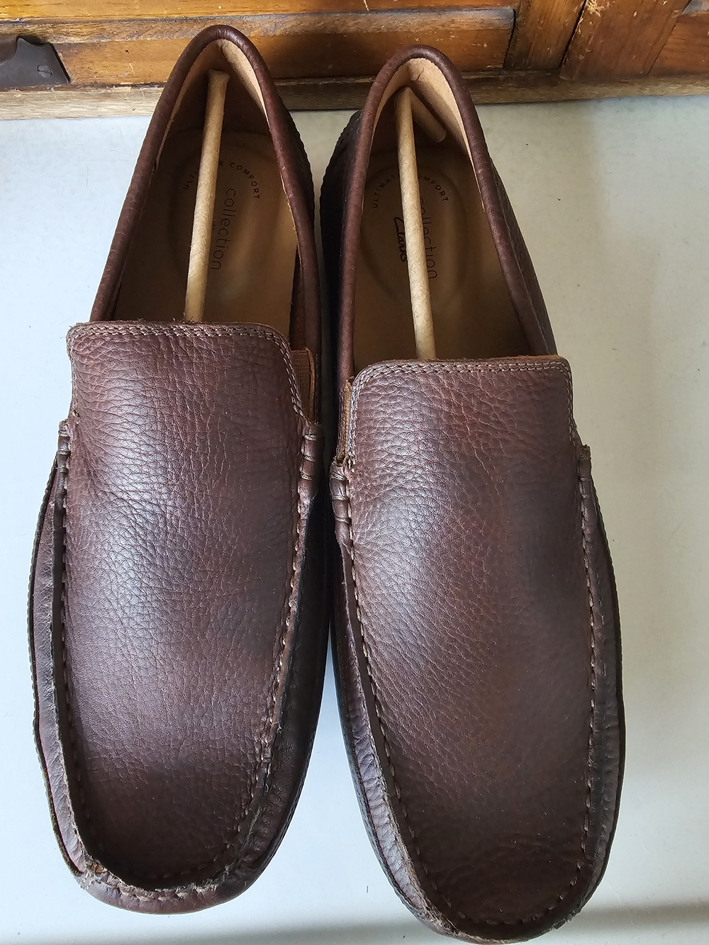 Clarks Men's Brown Leather Slip-On Loafers